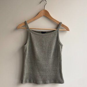 gap | gray tank high neck tank top | crop top